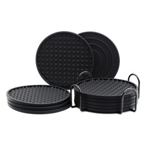 7Pcs/set Silicone Drink Coasters Holder Round Non-slip Cup Mat Coffee Tea Table Mat