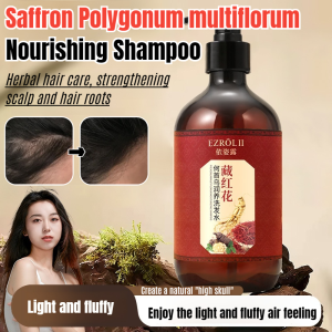 ⏰Flash Sale🥇Saffron Enriched Nourishing Shampoo for Dry Hair 藏红花何首乌洗发水 Polygonum Multiflorum Infused Strengthening Shampoo for Damaged Hair Promote Hair Growth Shampoo with Natural Ingredients Deeply Hydrating Shampoo for Lackluster Strands
