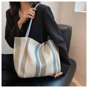IELGY Túi Vải Kẻ Sọc Túi Nữ Sức Chứa Lớn Xu Hướng Thời Trang Mùa Hè Đơn Giản