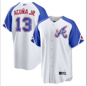 MLB Embroidered Baseball Jersey Atlanta Braves City Edition 13 # ACUNAJR Ronald jersey