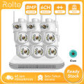 Rolte Pakte CCTV 8 Channel 6 Kamera 8MP PTZ WiFi Suara Dua Arah By iCsee. 