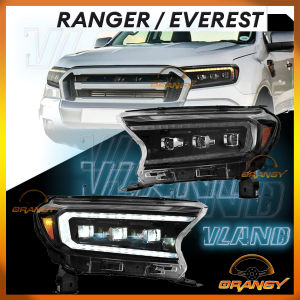 VLAND Ford Ranger / Everest 2016 to 2022 Bugatti Style TRI-LED Headlights Assembly Head Light