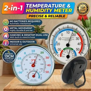 Analog Temperature Humidity Gauge Thermometer Hygrometer for Home Indoor Room Bedroom Office Greenhouse Temperature and Humidity Monitoring