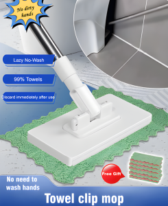 🔥Self-Grabbing No-Touch Mop 不脏手拖把/Detachable Mop/360° Rotating Mop/Household Disposable Mop Lazy Small Mop/Easy Onetouch Press Mop/Wet And Dry Wipes Mop/Handfree Lazy Mopping Cleaning Cloth Mop