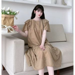 VÁY BẦU DÁNG SUÔNG SIÊU XINH - ĐẦM BẦU MÙA HÈ CỘC TAY XINH