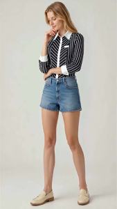 Fashion Black White Stripe Blouses Women Elegant Slim Formal Long Sleeve Chiffon Shirt Office Ladies Work Wear Tops
