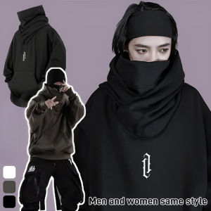 greatfunny Hooded Sweatshirt Men Loose High Neck Spring and Autumn Jacket Ninja Hooded Jacket Sweatshirt