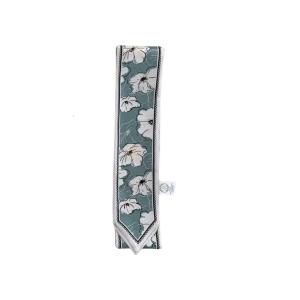 Twill Satined Flower Design Long Scarf Elegant Neck Tie Bag Scarf for Fashionable Ladies Various Occasion Outfit