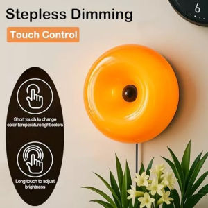 Donut Table LampRetro-Modern Table Light3-Color Dimmable Nightstand Lamp for Bedroom and DeskHome
