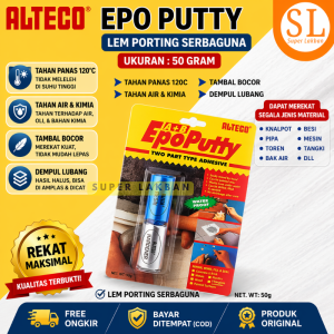 Lem Alteco Epoputty 50gram Lem Pipa Toren Mesin Bocor Tahan Panas 120C