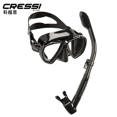 Cressi RANGERท่อหายใจดำน้ำIngชุดดำน้ำทำให้แห้งท่อหายใจดำน้ำกระโปรงซิลิโคนกระจกเทมเปอร์เลนส์แว่นตาดำน้ำสำหรับผู้ใหญ่