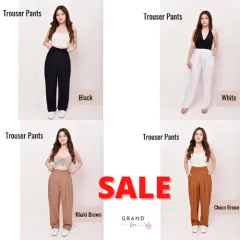 TRENDY TROUSER PANTS FOR GIRLS WOMEN OFFICE PANTS TROUSERS TAN BROWN NAVY  BLUE CASUAL PANTS