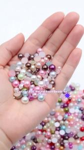 Flat Back Half Round ABS Pearl Beads 1.5mm-14mm Multi Color Imitation Pearls DIY Nail Art Phone Case Hairpin Jewelry Resin Craft Decor Accessories
