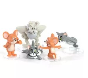 Set Topper Kue Ulang Tahun Tom & Jerry Tematik Animasi - Warna Ceria untuk Dekorasi Meja