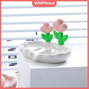 WHPHous Creative Floral Soap Box Draining Non-slip Soap Dish Bathroom Accessories Sea White Soap Holder For Home Bath