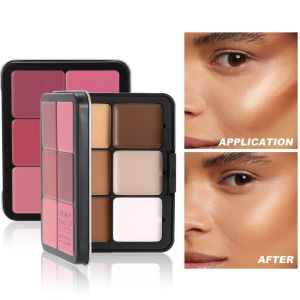 CHUAN Multi-purpose Blusher Concealer Palette Matte Finish 12-color Makeup Palette Contour Shadow Contour Cream Palette Face Makeup