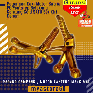 Pegangan Kaki Motor Satria FU Footstep Belakang Gantung Gold SATU Set Kiri Kanan