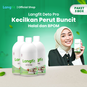 Langfit Deto Pro Cuka Apel + Madu Stevia Probiotik Chia Seed Bantu Detox Tubuh dan Kecilkan Perut Buncit BPOM - 750ml