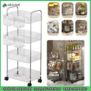 【Clearance sale processing】 Elegant 4 Shelf Mobile Storage Organizer with Wheels for Bathroom and Living Room Storage Needs