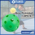 12 Pak Bola Pickleball Outdoor 74mm Pickle Ball 40 Lubang. 