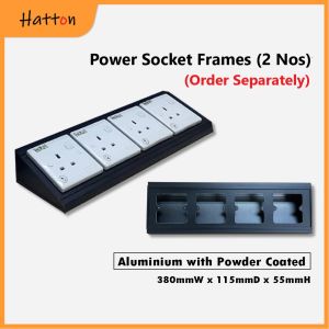 Hatton READY STOCK Workstation Office Desk for 4 Seaters | FULLY BLACK | Frameless Fabric Desking Dividers | Linkable More Than 4 Seater | Sharing Centre Cabinet | Strong Built 4 Gang Power Socket |