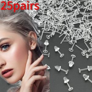 Hypoallergenic Silicone Transparent Ear Studs Invisible Ear Retainer Soft Comfortable Ear Piercing