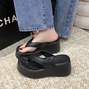 Free Shipping New WomenS Summer Flip-Flops For Outdoor Wear Eva Thick-Soled Versatile Sandals WomenS Wedge-Heeled Height-Increasing Beach Shoes