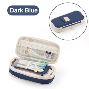 VIVIDI Canvas Pen Bag Large Capacity Multifunctional Pencil Case Cute Scalable Stationery Organizer Student Gift