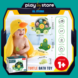 Turtle Bath Toy Rotating Waterwheel Eyes Cute Turtle Shower Toys for Toddlers 18 Months Floating Bath Toy