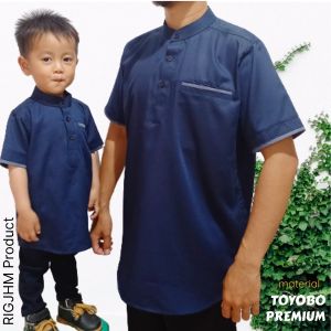 Baju Koko Kurta Atasan Lebaran Anak 1-14 tahun Kemeja Koko Polos Lengan Pendek Material Toyobo Premium Baju Muslim Anak Laki laki