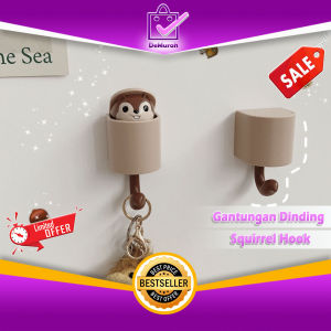 Squirrel Hook Gantungan Dinding Tempel Gantungan Hook Tupai Lucu A025 - DEMURAH