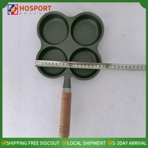 【HOSPORT】Non Stick Egg Frying Pan with 4 Holes for Breakfast and Burger Making Durable Non Stick Coating Kitchen Cookware