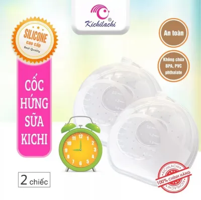 Phễu Hứng Sữa Chống Tràn Kichilachi Silicon Cao Cấp Nhựa PP An Toàn Tiện Lợi - Hộp 2 Cốc Hứng Sữa