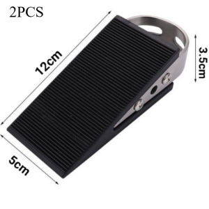 Door Buffers Block Alarm Baby Safe Floor Gate Door Stoppers Wedge Shaped Stainless Steel Rubber Punch-free Home Door Stops