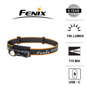 Đèn pin đội đầu FENIX HM50R V2.0 độ sáng 700 lumen chiếu xa 115m LED Cree XP-G3 S4 pin 16340 sạc USB C (Black) Đèn Đèn pin