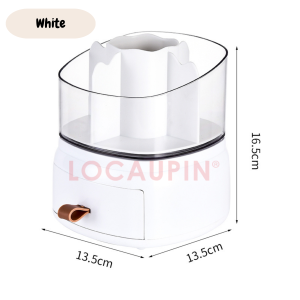 Rotating Cosmetic Organizer Tube Compartment Space Saving Jewelry Desktop Vanity Bathroom Storage Box Make Up Shelf