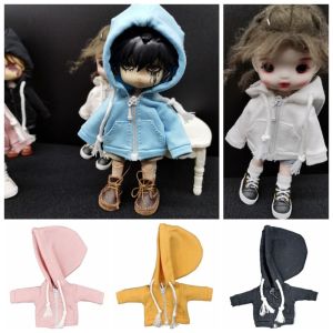 JUVIAAL Zipper Jacket Ob11 Baby Coat Casual Wear Handmade Doll Clothes Girls Toy Play House Obitsu11 Hoodie Doll Accessories