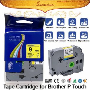 Label Tape Printer Brother TZE Compatible Cartridge Tape Label PT-D210 PT-H110 PT-E850TKW Printer Brother P Touch Pita Label 9mm / 12mm x 8m Laminated Tinta Hitam TZe-211 221 231 241 251 261 TZE-611 621 631 641 651 661