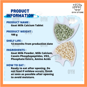 LOCAL DELIVERY- DOG CAT HAMSTER SUGAR GLIDER GOAT MILK CALCIUM TABLET PET SNACK NUTRIENT SUPPLEMENT 100g 宠物羊奶钙片宠物零食建骨补钙