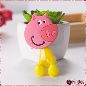 FinDee ที่แขวนแปรงสีฟัน สัตว์ตัวการ์ตูน ยึดผนังด้วยตัวดูด ที่ใส่แปรงสีฟัน ที่ใส่แปรงสีฟันลายการ์ตูน ที่ใส่แปรงสีฟันรูปสัตว์ ที่วางแปรงสีฟันแบบถ้วยดูด Toothbrush holder with suction cup