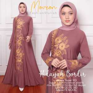 LESTARIJAYA Gamis Jersey Aplikasi Bordir Super Jumbo XL XXL XXXL Dress Wanita Muslim Terbaru Kekinian