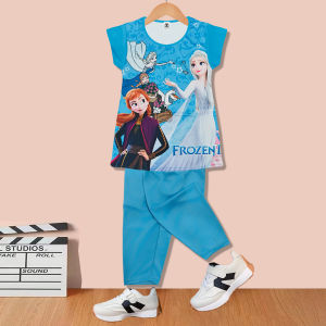 Kids Terno For tshirt+pants Girls Set Babae Cartoon Clothing Child Tops UGA041