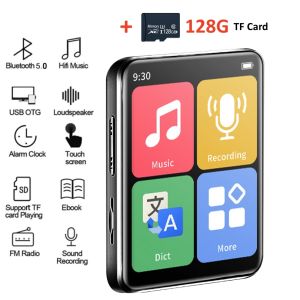 Mini Portable MP3 MP4 Music Player 2-inch Touch Screen Bluetooth MP3 Player Student Walkman with Speakers FM Radio Recording Learning