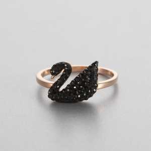 [ Bayar Ditempat ] Cincin Wanita Titanium Anti Karat Selamanya / Cincin Wanita Titanium Rose Gold / Cinicn Model Angsa Hitam