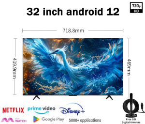 55 Inch 4K UHD Smart TV Android 13.0 Google Digital TV HDR 10 Netflix Youtube 32 43 Inch