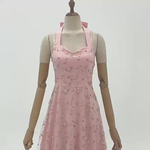 G7 Cross-Border European and American Sleeveless Strap Foreign Trade Dress Gown Mesh Embroidery Elegant Fashion Dress 7/7
