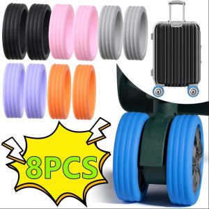 8PCS Luggage Wheels Protector Silicone Wheels Caster Shoes Travel Luggage Reduce Noise Wheels Cover