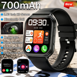 LIGE Fashion 700mAh Smart Watch 1.83" HD Waterproof Heart Rate Blood Oxygen Monitor Sprots Fitness Bluetooth Call Smartwatch Men