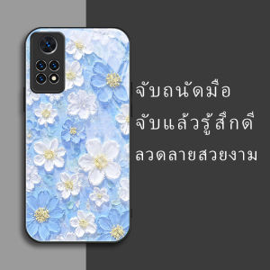 สำหรับ Xiaomi Redmi Note 11 4G เคสศัพท์ป้องกันการตก ลายดอกไม้เล็กสีขาว บุคลิกภาพทันสมัย