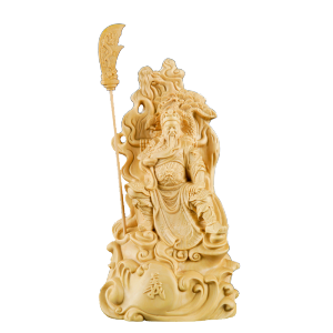 Feng Shui Guangong Wood Carving Sculpture Three Kingdoms Guan Yu Loyalty Chinese Figures